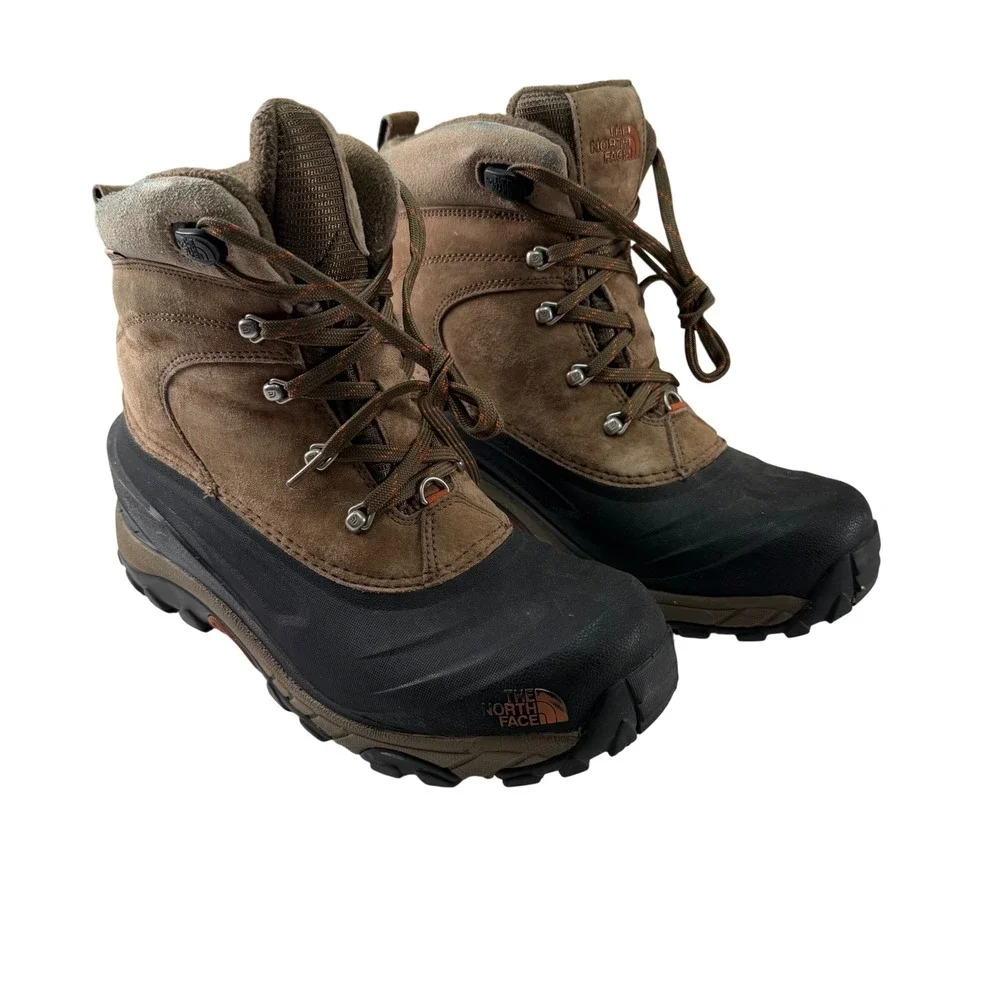 The North Face Heatseeker Waterproof Leather Winter Boots Brown Men's Size 11